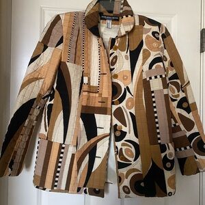 Averardo Bessi Quilted Silk Jacket Size 8 Italy